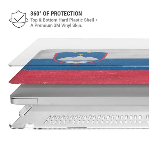 Slovenia Flag Distressed MacBook Pro 13in (2020) Case plus Skin